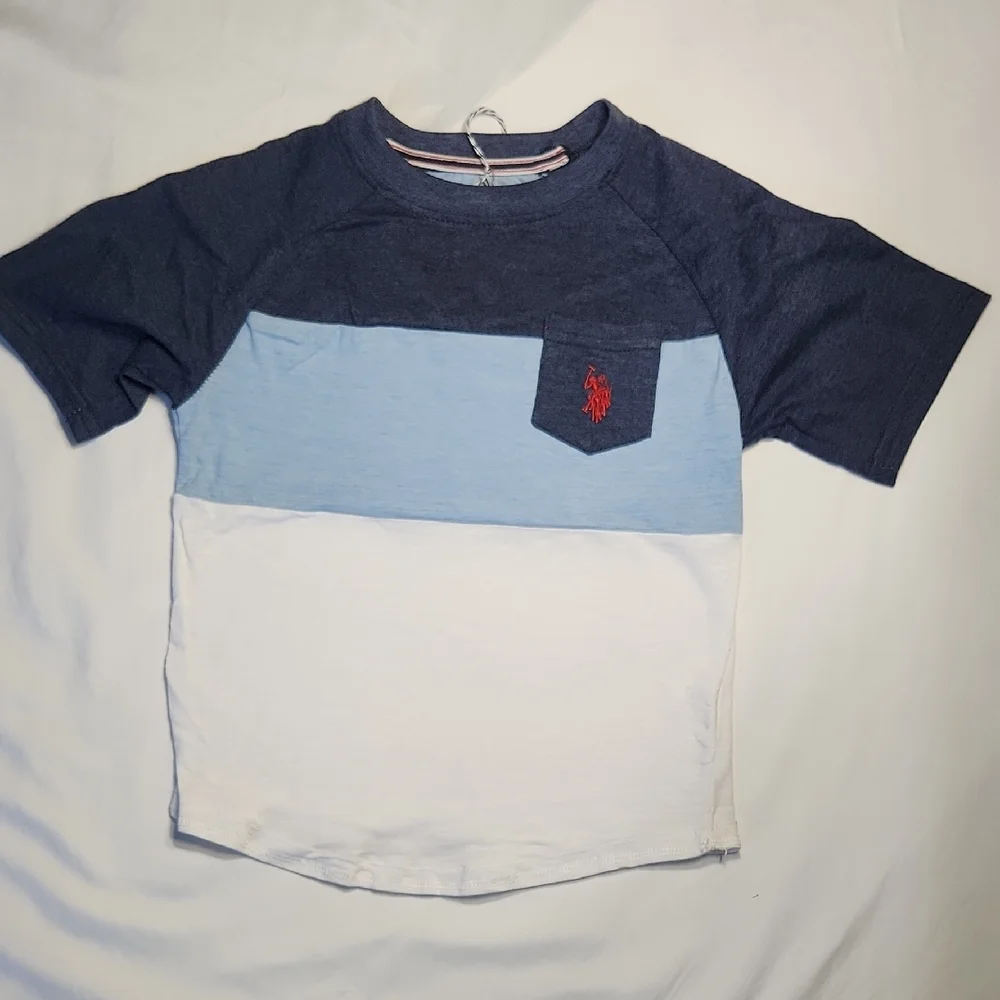 U.S. Polo Assn Boys Colorblock Tee Shirt | Size L (6)Nwt